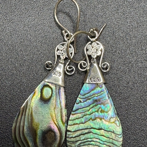 Absolutely beautiful Abalone Shell Earrings set in 925 Sterling Silver - Picture 4 of 4
